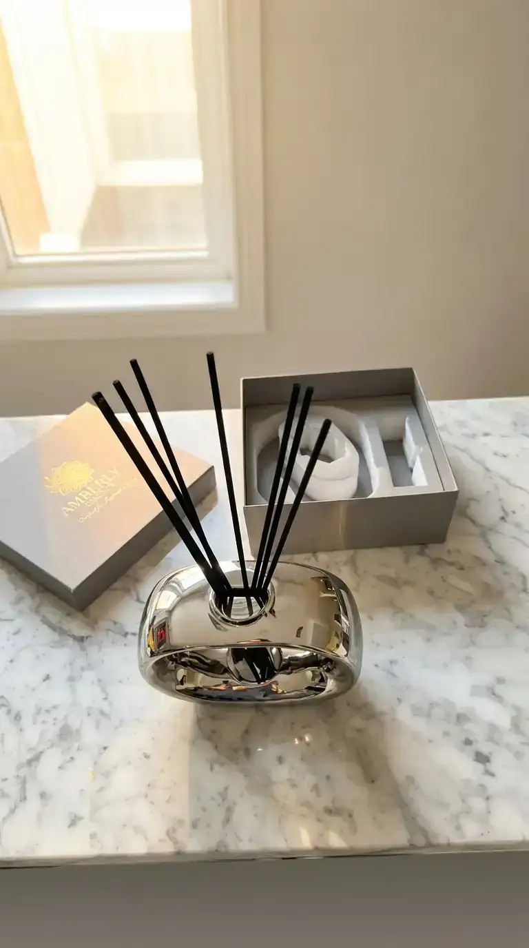 Amberly reed diffuser set beautifully presented in signature packaging, ready to gift